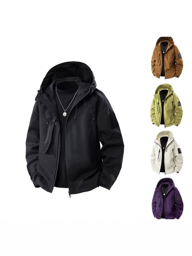 Three-Proof Series Men'S And Women'S Couple'S Autumn Outdoor Functional Jacket Workwear Jacket Hooded Loose Jacket - Image 3